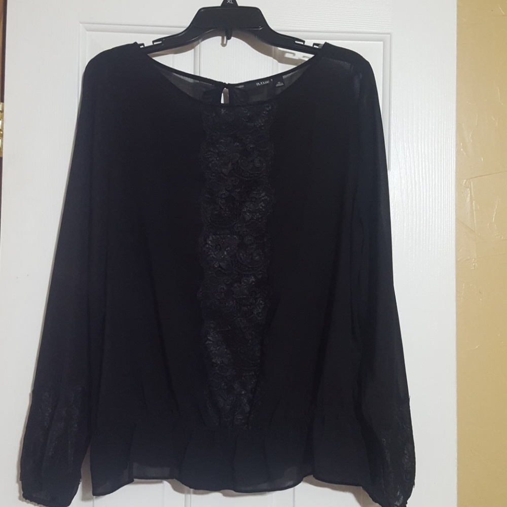 Ana black sheer top